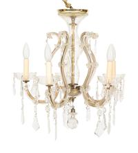 A Molded and Cut Glass Five-Light Chandelier