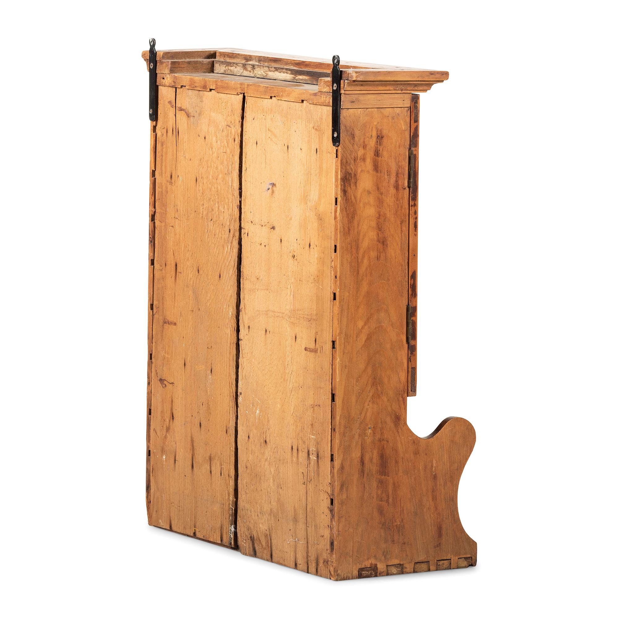 A Painted Wood Hanging Wall Cupboard
