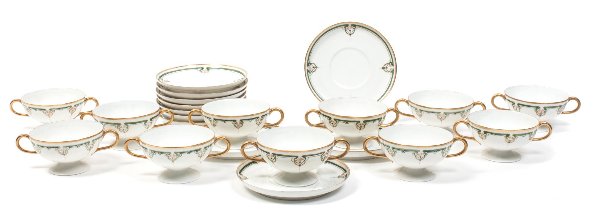A Haviland Porcelain Tea Set Diameter of plate 5 3/4 inches.