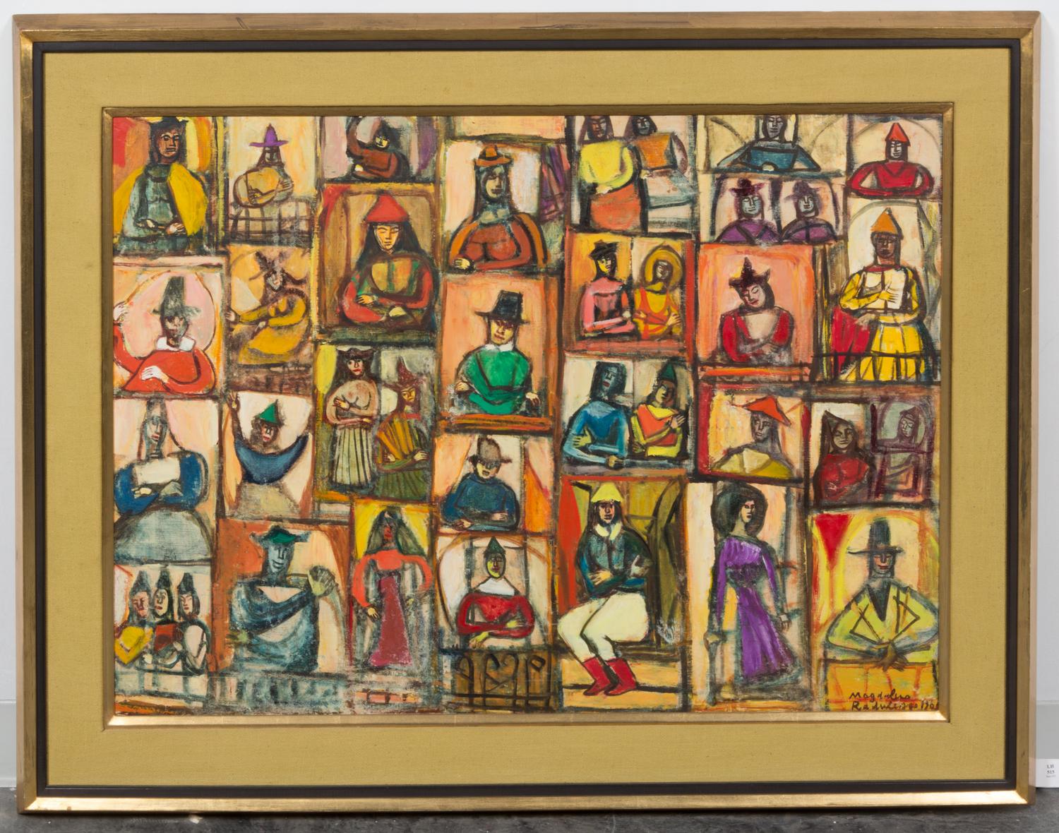 Magdalena Radulescu, (Romanian, 1902-1983), Figures in Windows, 1968