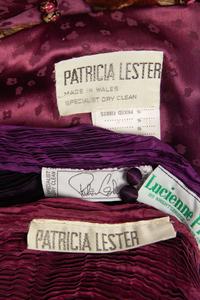 Patricia Lester Items: Three two piece ensembles, one long evening jacket, one belt, 1980s