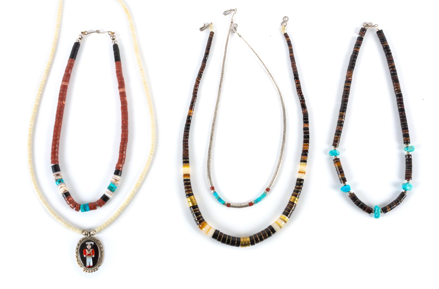 Five Southwestern Necklaces Length of longest 18 inches
