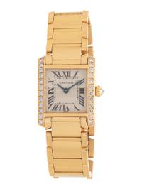 CARTIER, REF. 2385 18K YELLOW GOLD AND DIAMOND ‘TANK FRANCAISE’ WRISTWATCH