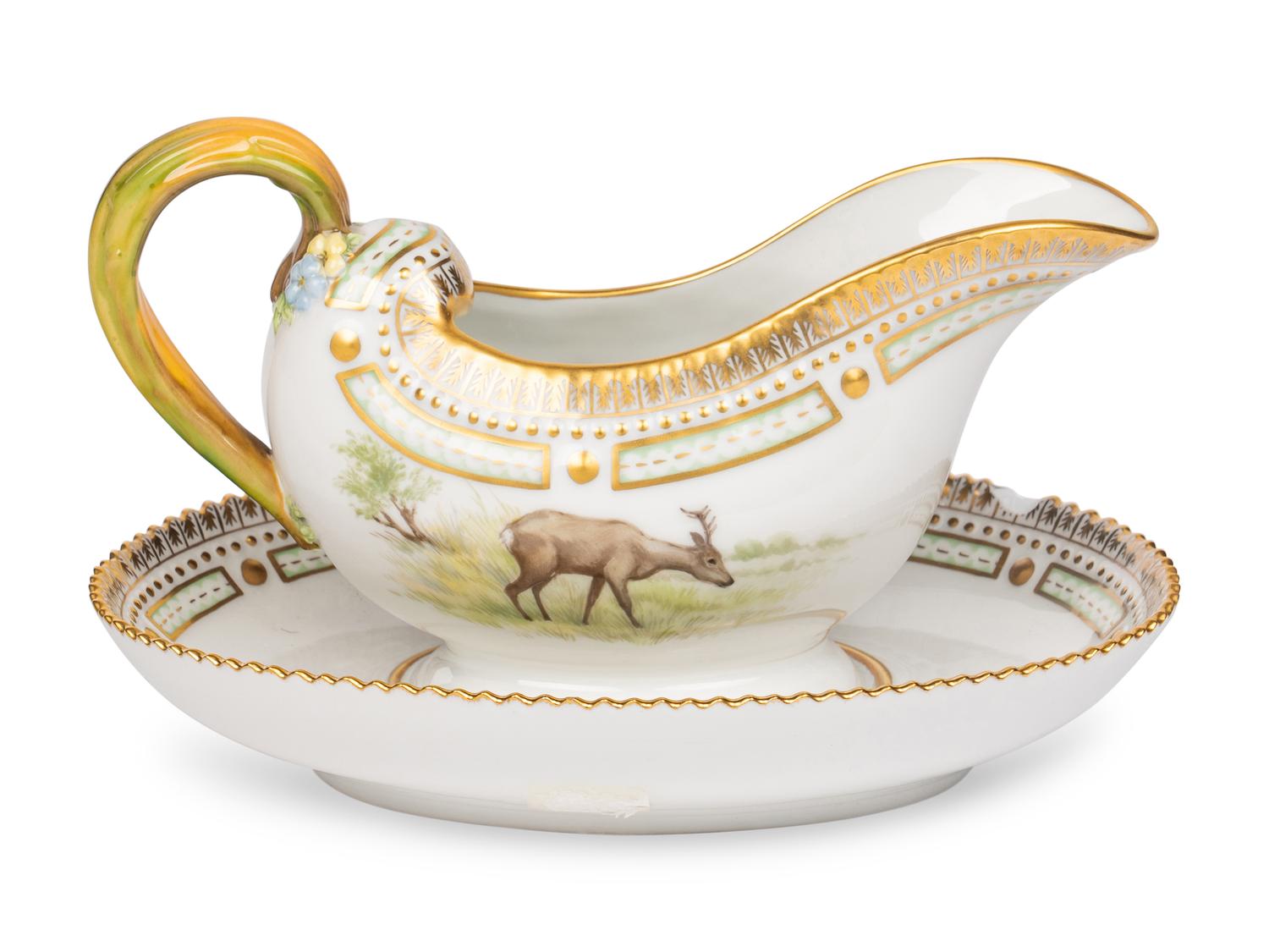 A Royal Copenhagen Fauna Danica Porcelain Sauce Boat