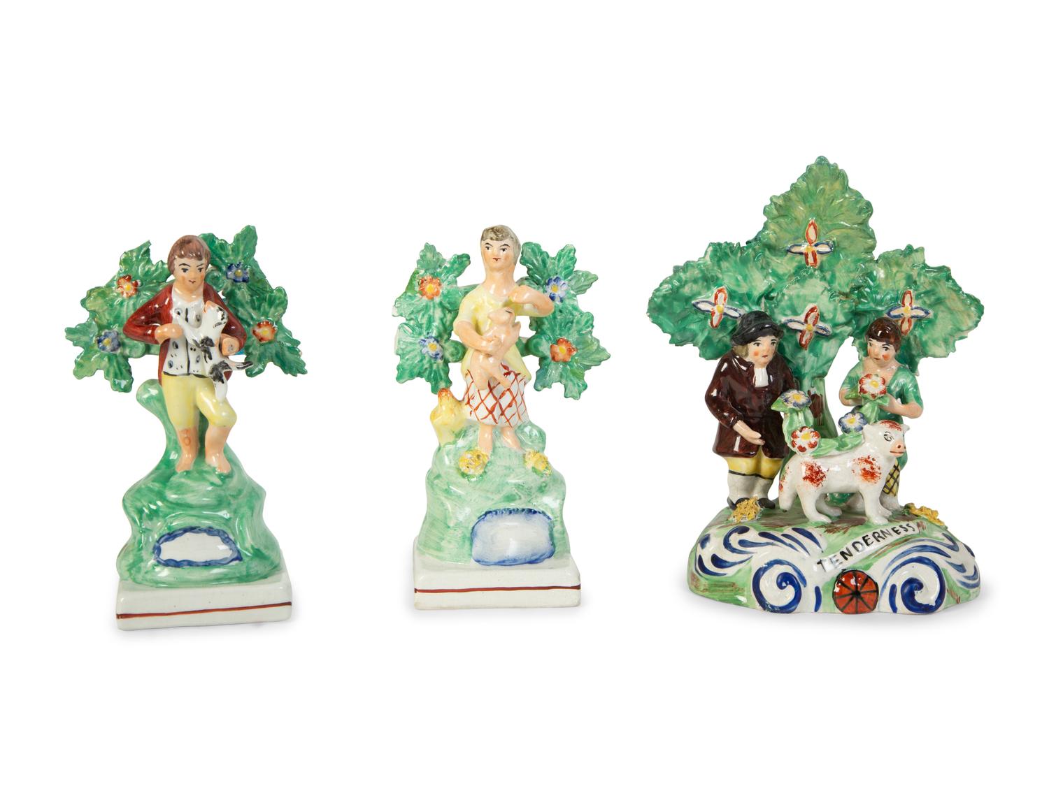 Seven Pieces of Staffordshire Porcelain — 19TH CENTURY