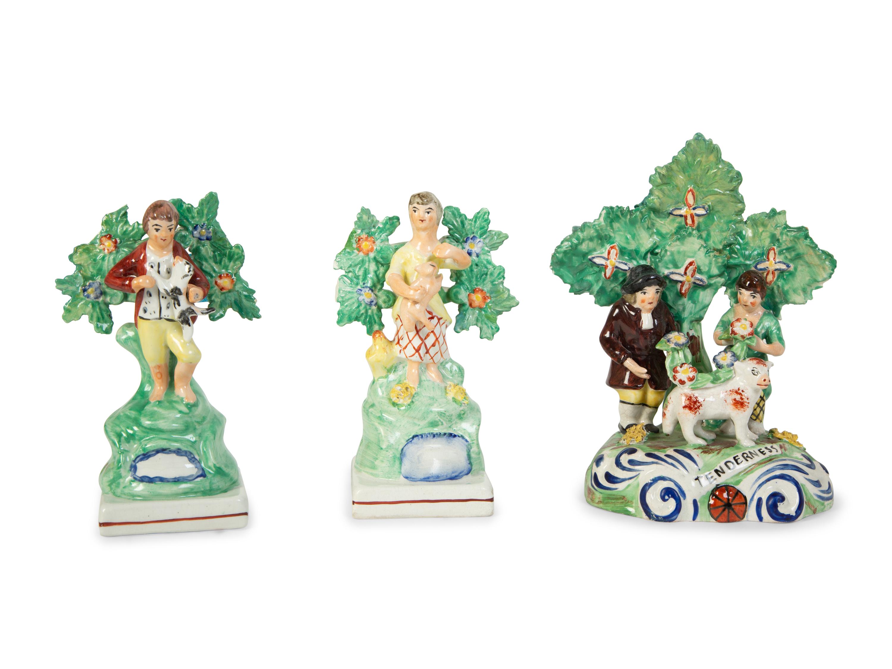 Seven Pieces of Staffordshire Porcelain — 19TH CENTURY