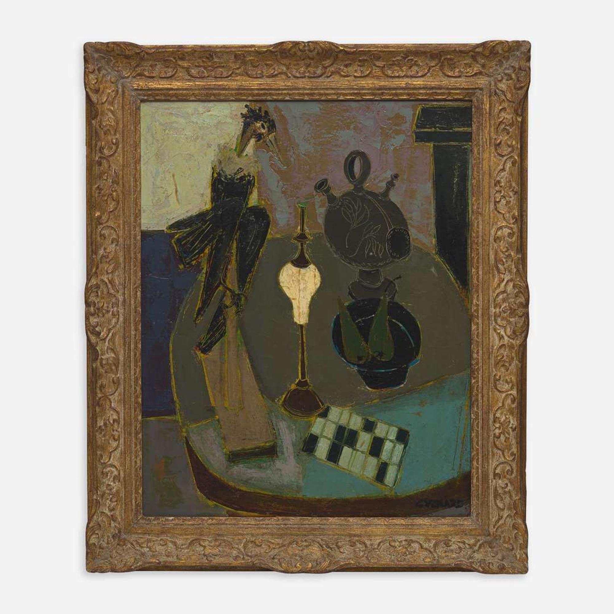 Claude Venard (French, 1913-1999) Nature Morte aux Deux Corbeaux