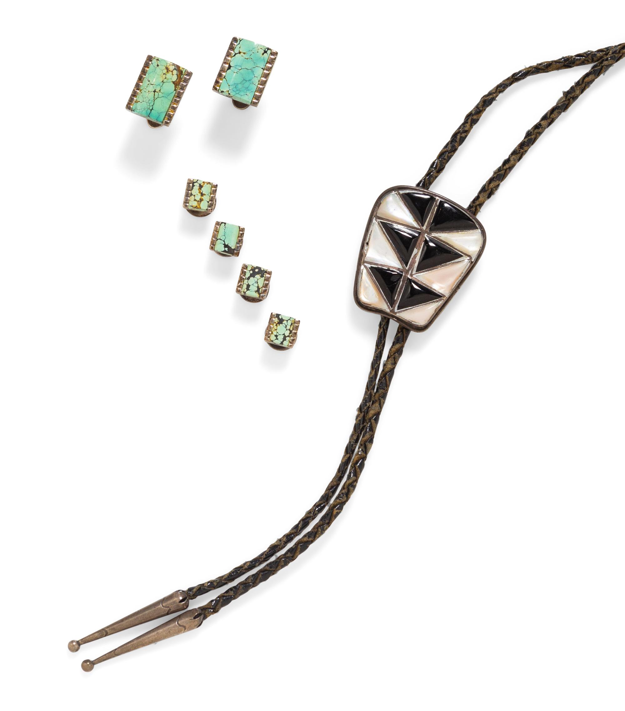 A Collection of Silver and Hardstone Jewelry,