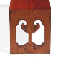 A Chinese Huanghuali Wood Waistless Corner Leg Low Table, Late Qing Dynasty 清晚期 黃花梨炕案