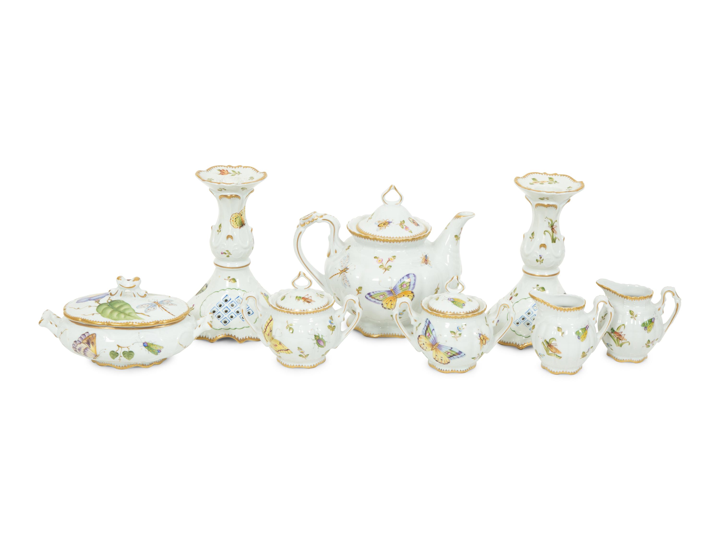 A Group of Anna Weatherley Butterfly Porcelain Articles