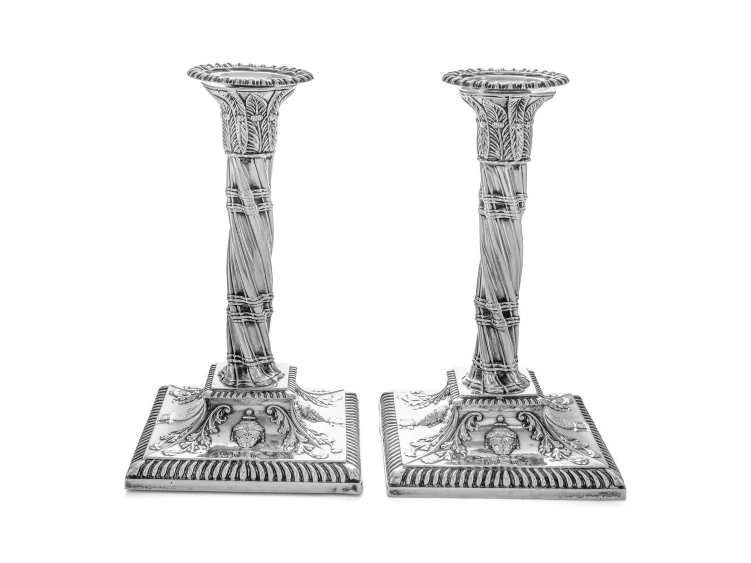 A Pair of Victorian Silver Candlesticks
