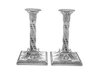 A Pair of Victorian Silver Candlesticks