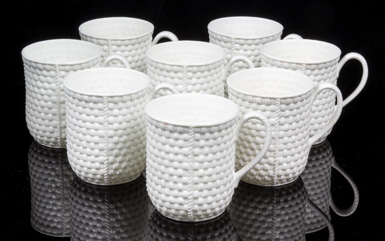 A Set of Ten Irish Porcelain Mugs Retailed by Tiffany & Co. Height 3 7/8 inches — SECOND HALF 20TH CENTURY