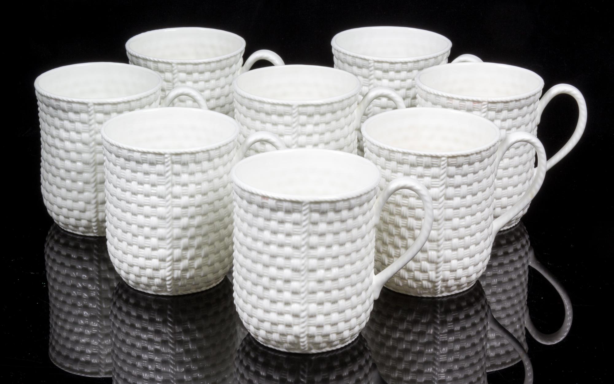 A Set of Ten Irish Porcelain Mugs Retailed by Tiffany & Co. Height 3 7/8 inches — SECOND HALF 20TH CENTURY