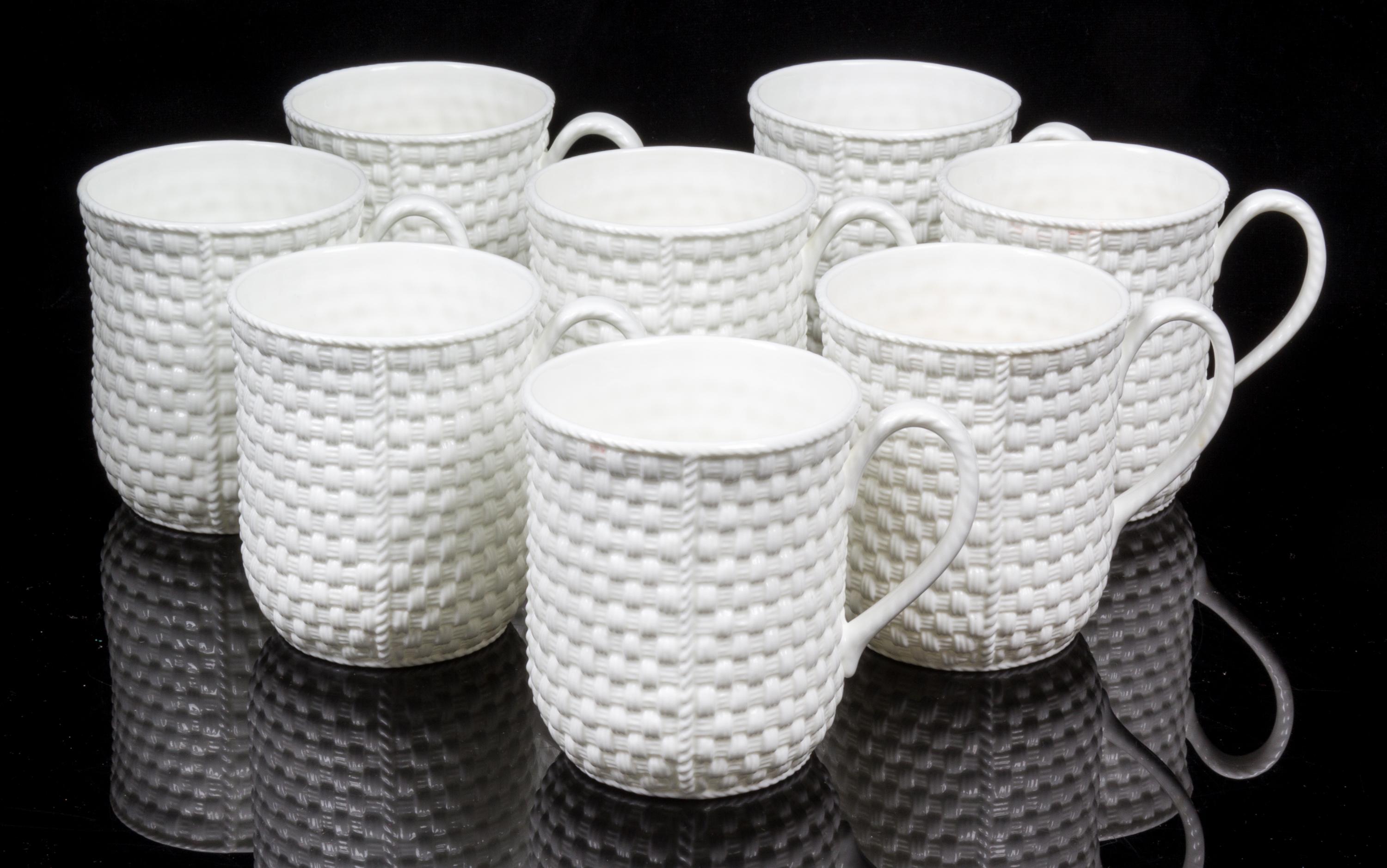 A Set of Ten Irish Porcelain Mugs Retailed by Tiffany & Co. Height 3 7/8 inches — SECOND HALF 20TH CENTURY