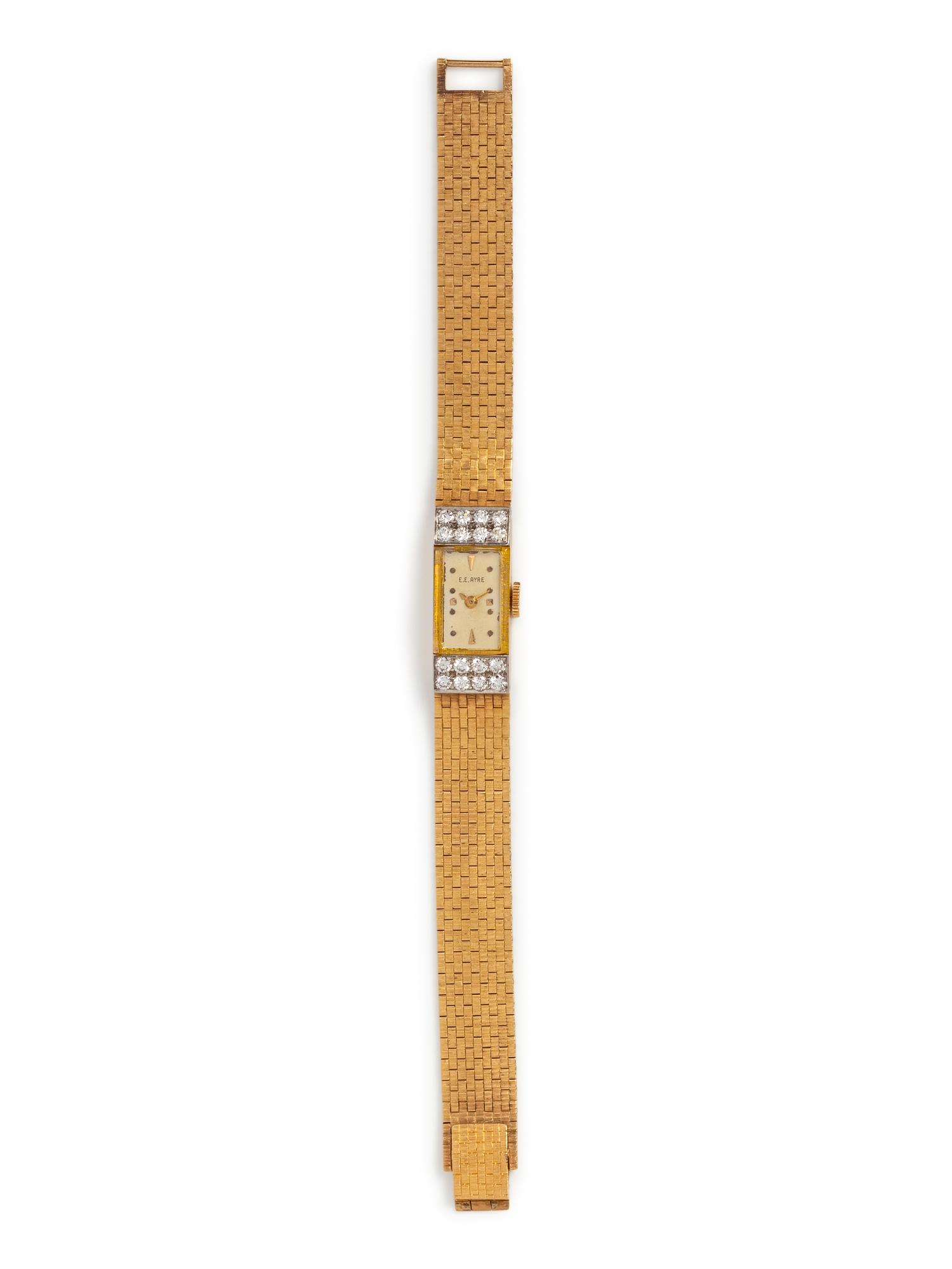 14K YELLOW GOLD AND DIAMOND WRISTWATCH