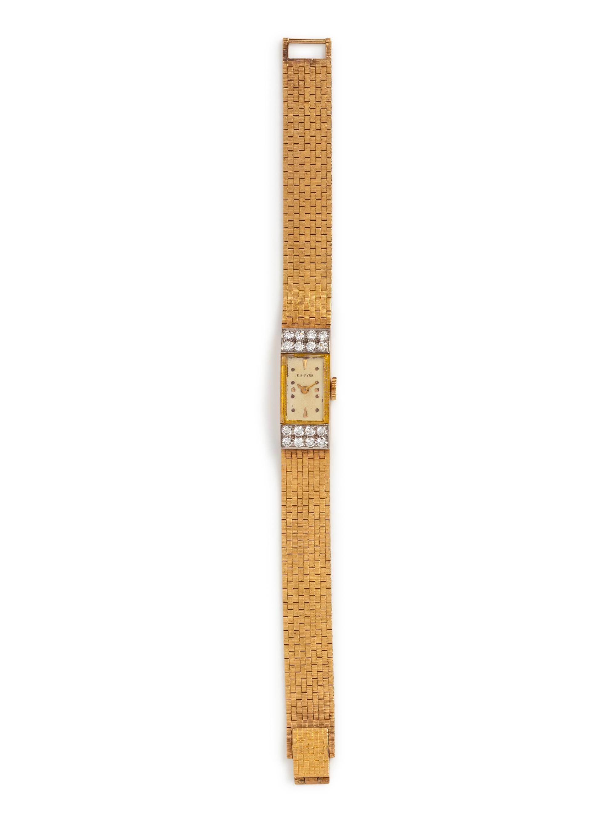 14K YELLOW GOLD AND DIAMOND WRISTWATCH