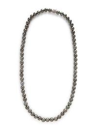 TAHITIAN CULTURED PEARL AND DIAMOND NECKLACE