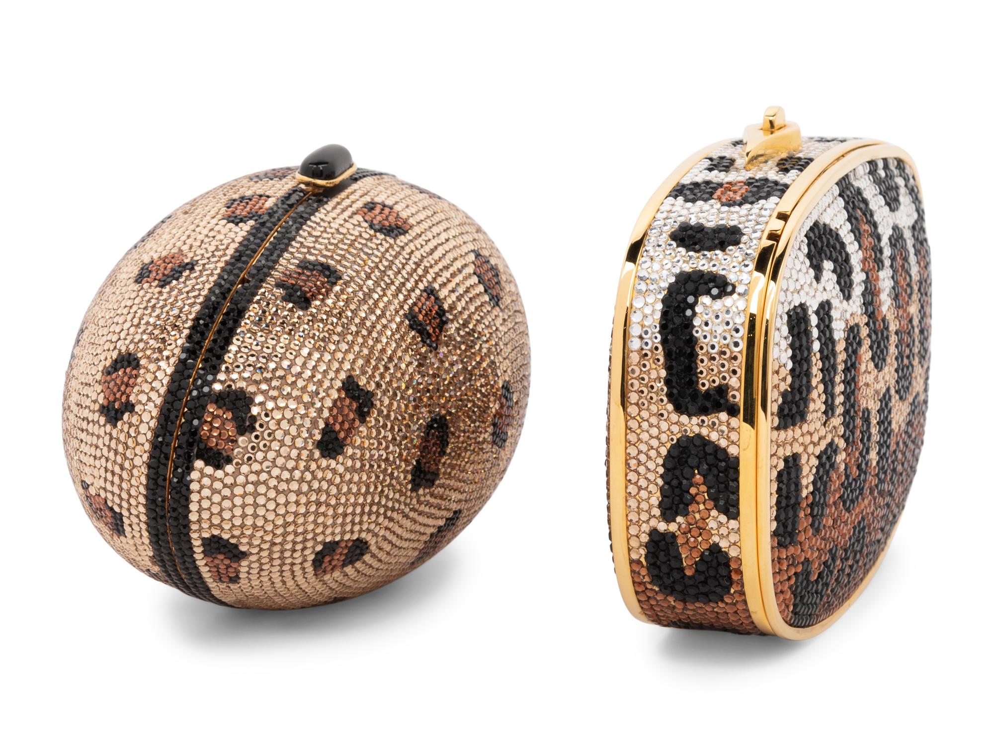 Two Judith Leiber Leopard Minaudières