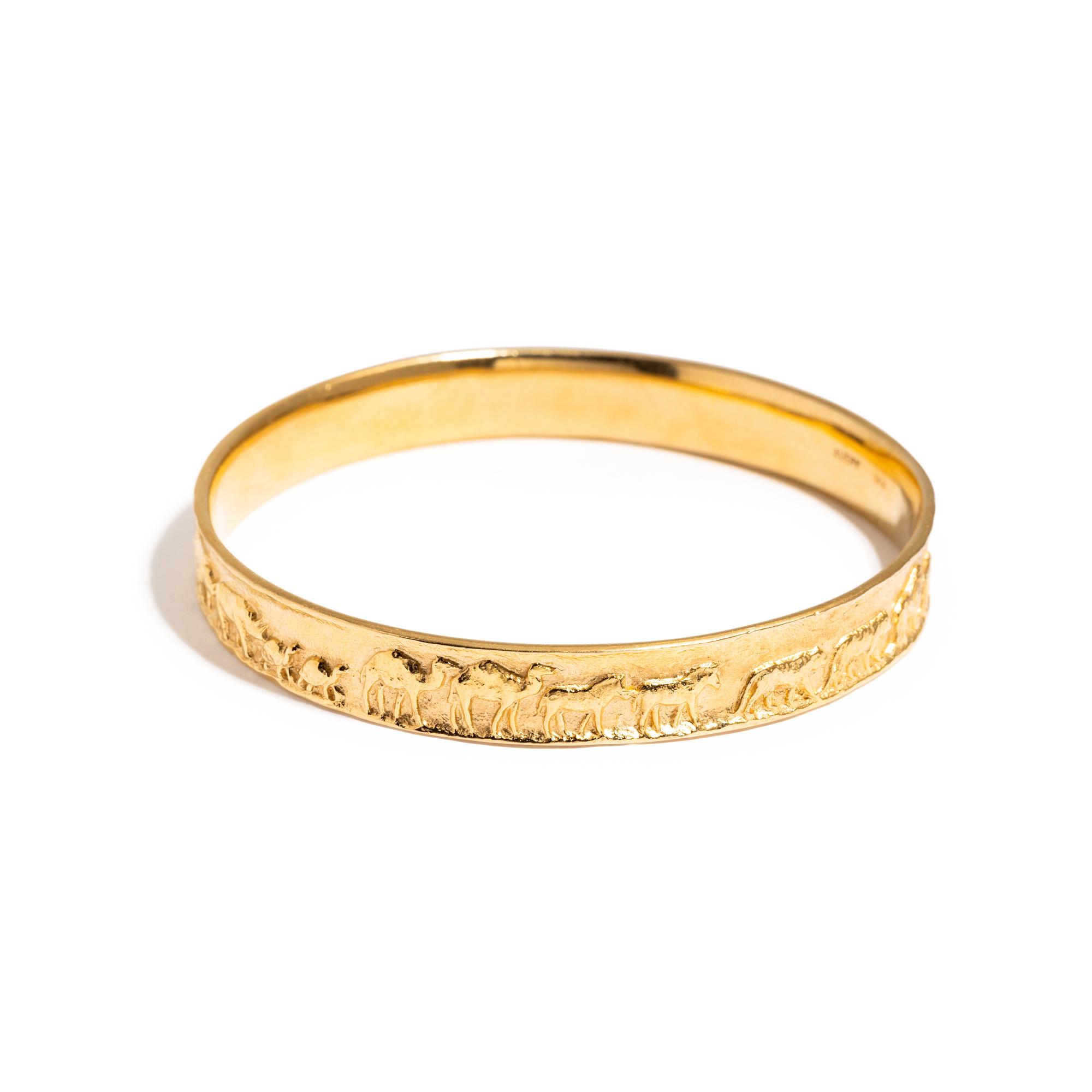 YELLOW GOLD NOAH'S ARC BANGLE