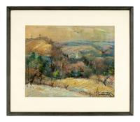 Untitled Landscape (Eastern Mountain Landscape) and Untitled Landscape (Village)