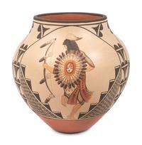 Polychrome Pottery Jar, with Dancers