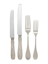 A Tiffany and Co. Audubon Silver Flatware Service