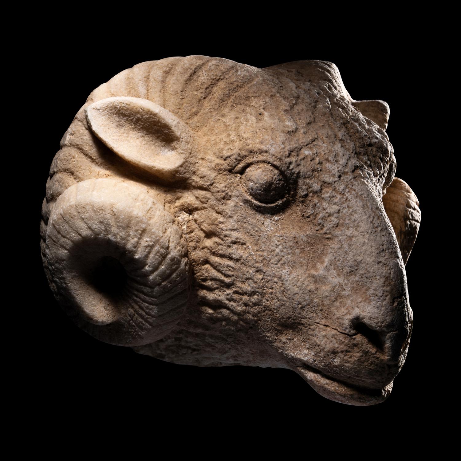 A Roman Marble Head of a Ram