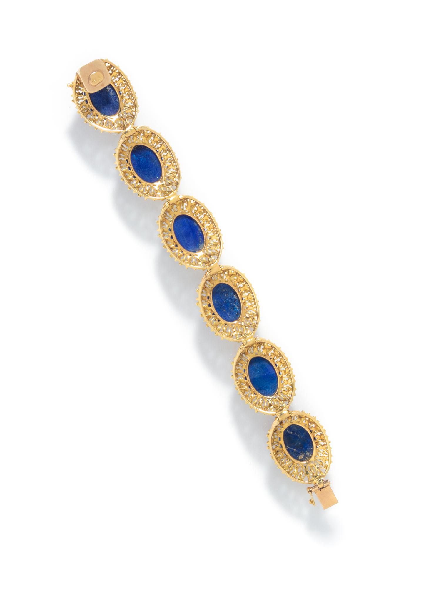 LAPIS LAZULI AND YELLOW GOLD BRACELET