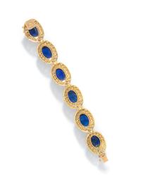 LAPIS LAZULI AND YELLOW GOLD BRACELET