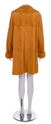 Bisang Couture Orange Shaved Mink Coat, 2000s No size label