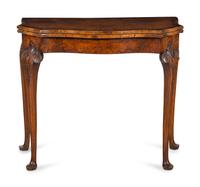 An Austrian Carved Burl Walnut Flip-Top Table