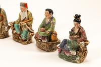 A Set of Eight Chinese Enameled Porcelain Figures of Immortals