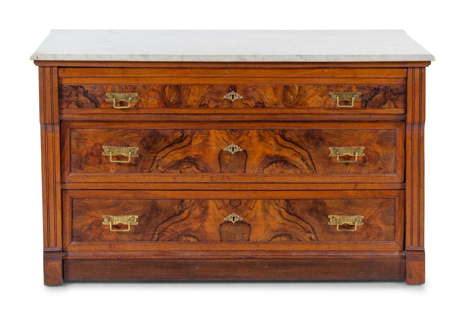 An Eastlake Style Marble Topped Commode