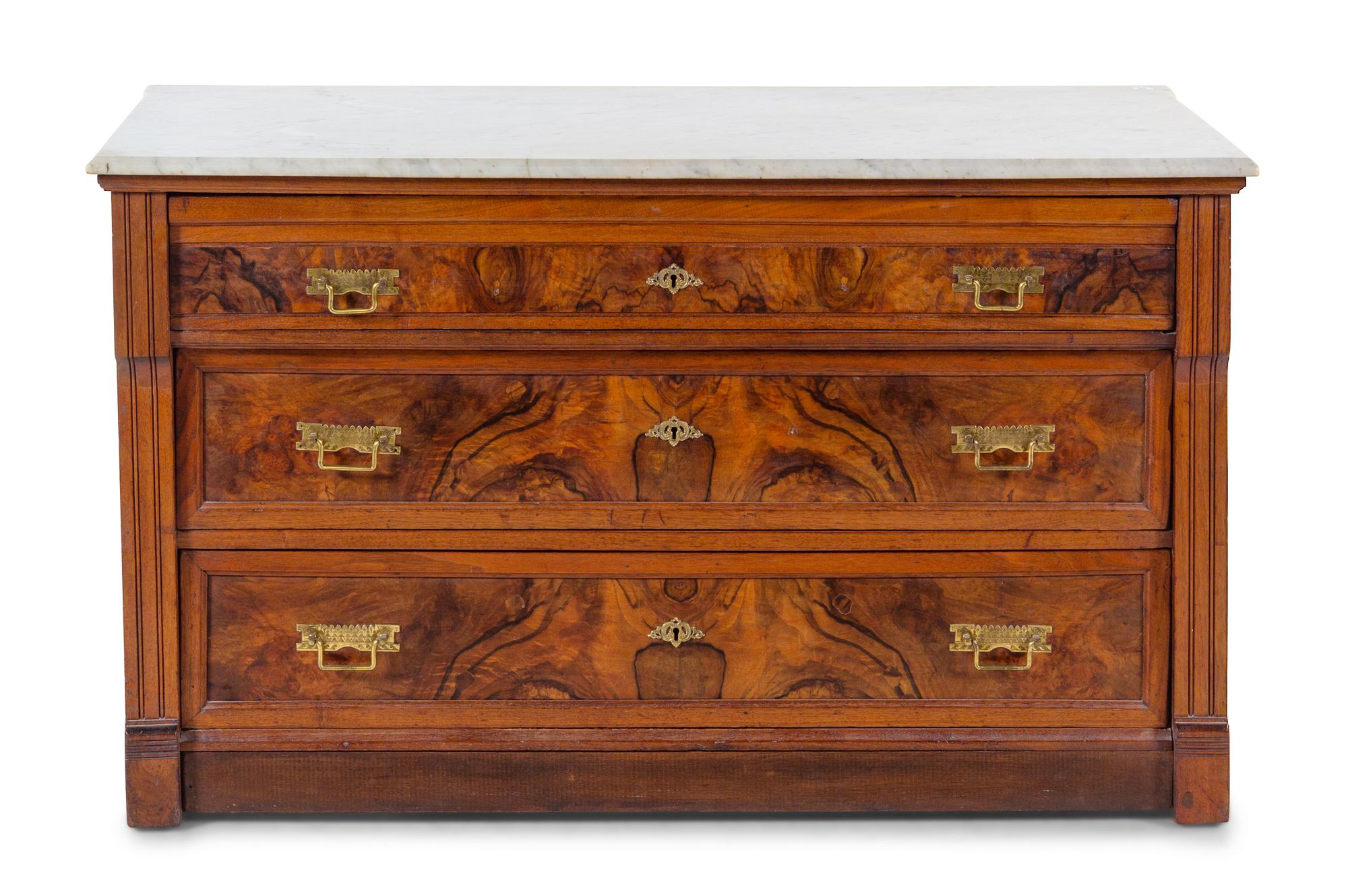An Eastlake Style Marble Topped Commode