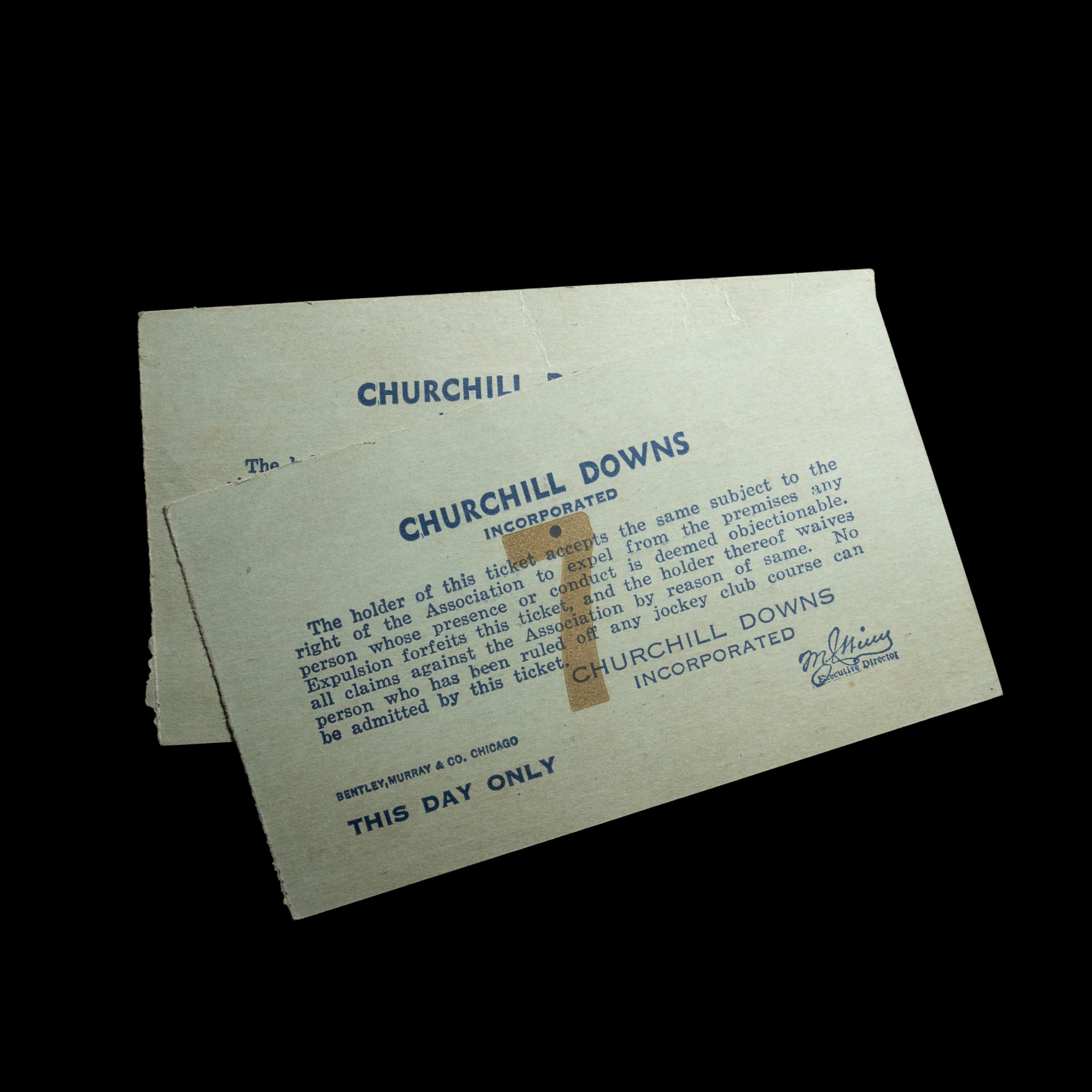 A Group of 1935 Kentucky Derby On Site Churchill Downs Items from First Triple Crown Win of Omaha (Including Program, Tickets),