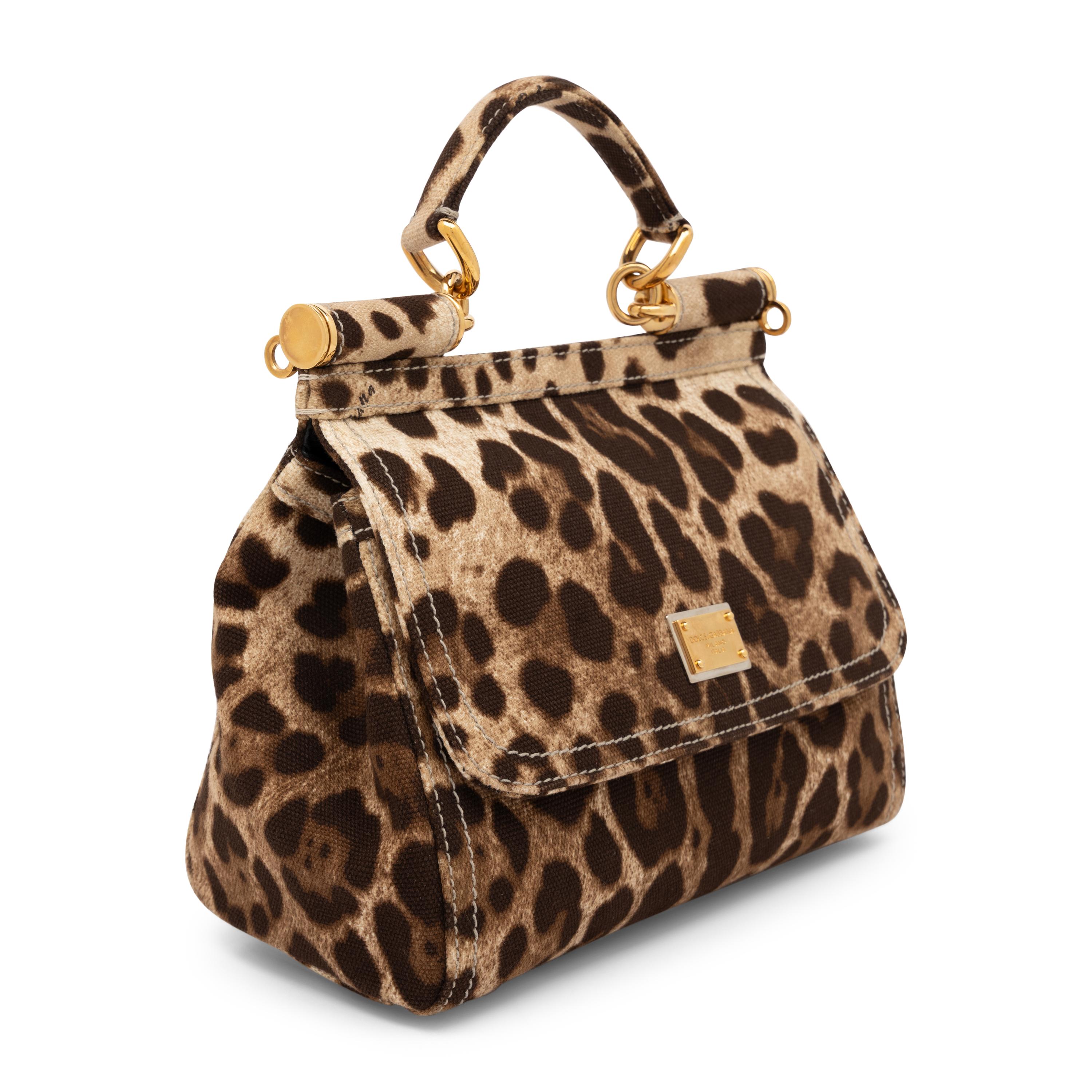 Dolce & Gabbana, Medium Sicily Bag in Leopard-Print Canvas