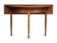 A Country Late Federal Cherrywood Demi-Lune Drop-Leaf Table