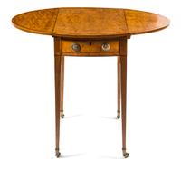 A George III Satinwood Pembroke Table Height 28 x width 35 (open) x depth 26 inches. — LATE 18TH CENTURY