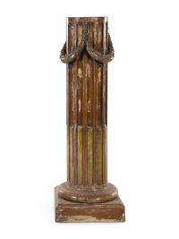 A Neoclassical Carved and Painted Column