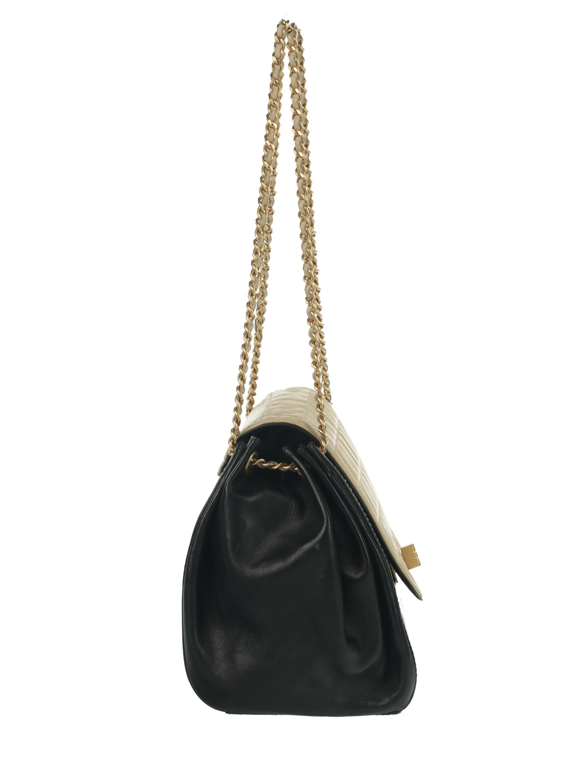 Chanel Bicolor Chocolate Bar Accordion Bag