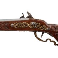 Contemporary Snaphance Jaeger Rifle in the Style of Meister der Tierkopfranke by John B. Derrick (American, b.1936)