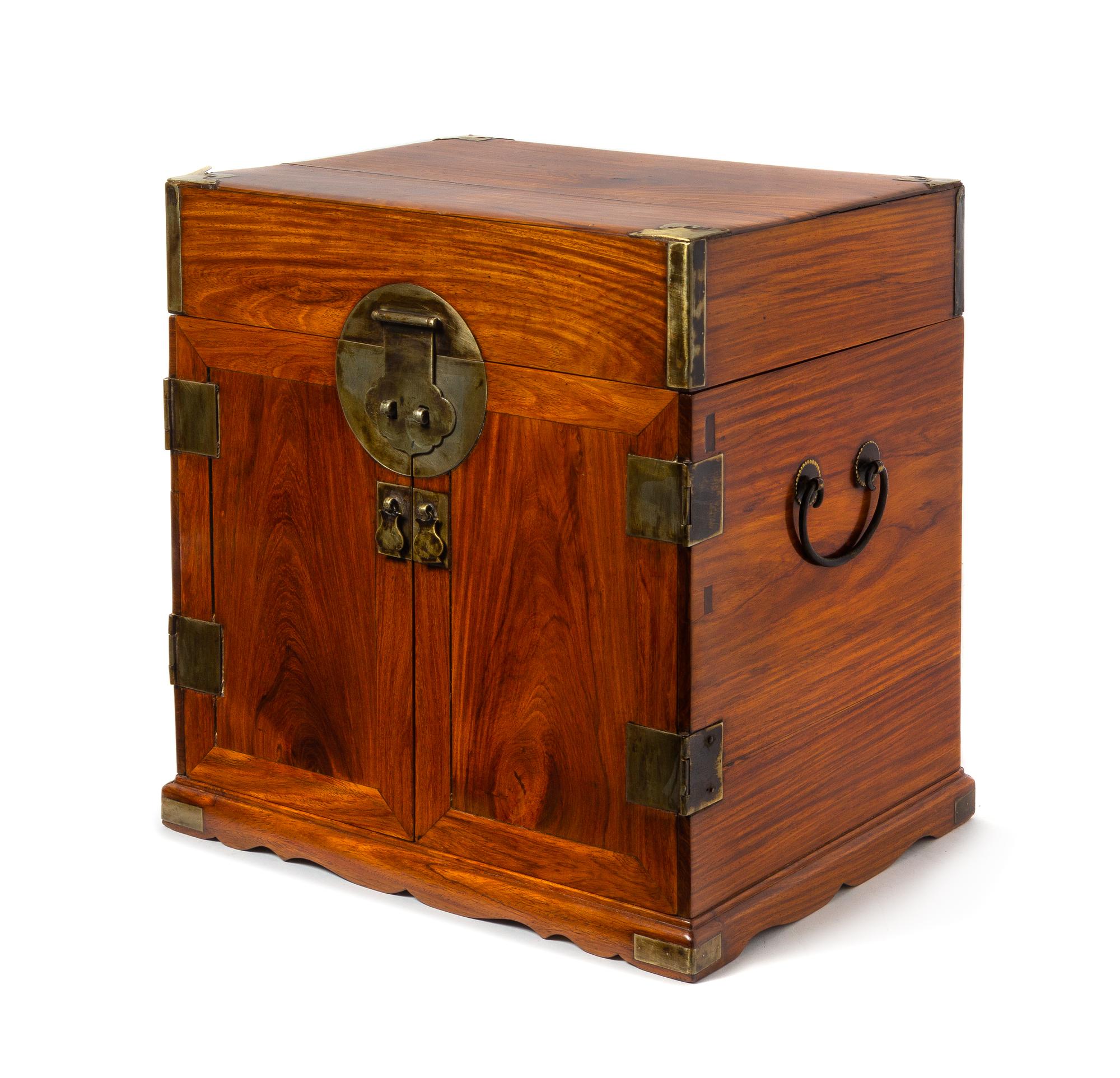 A Chinese Huanghuali Seal Chest, Guanpixiang Height 14 3/4 x width 14 x depth 10 3/4 inches. — 18TH CENTURY