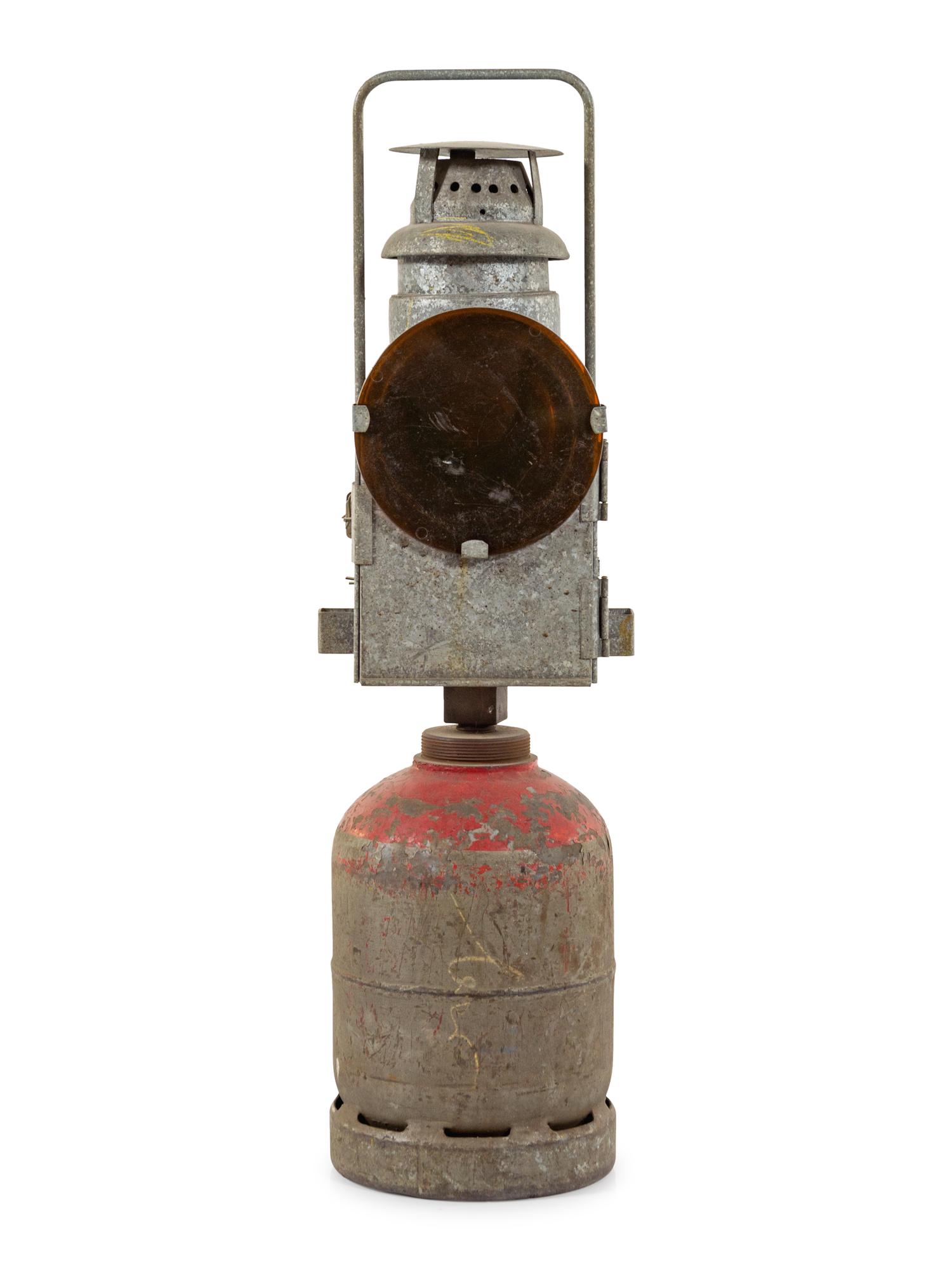 German Painted Metal DB Kerosene Powered Railroad Lantern