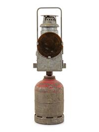 German Painted Metal DB Kerosene Powered Railroad Lantern