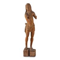 A Spanish Colonial Carved Walnut Figure of Christ