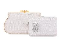 Two Judith Leiber Clear Crystal Minaudières
