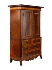A Federal Style Mahogany Linen Press