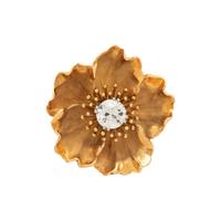 YELLOW GOLD AND DIAMOND FLOWER BROOCH