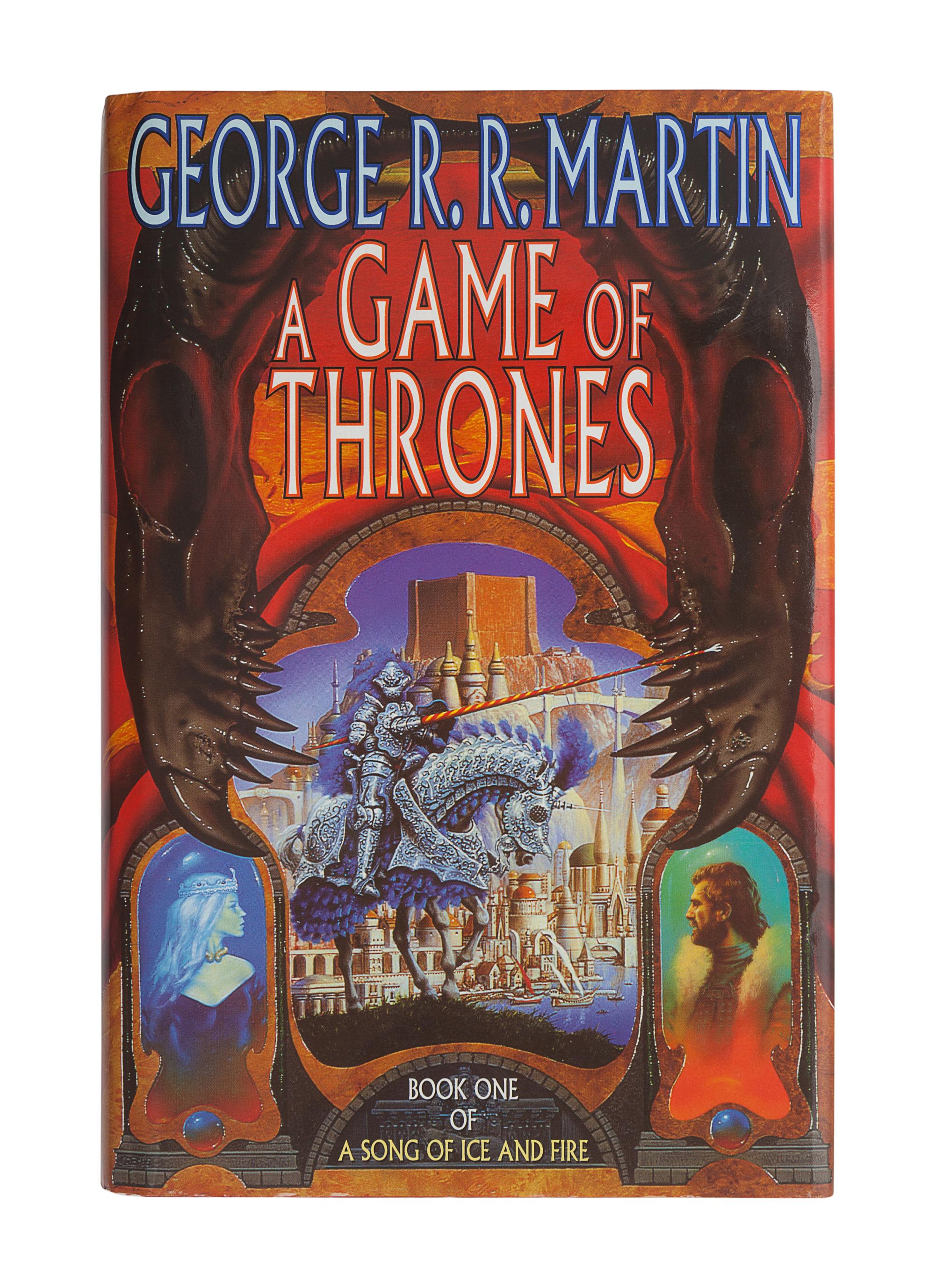 MARTIN, George R. R. (b. 1948). [A Song of Ice and Fire series:] A Game of Thrones -- A Clash of Kings -- A Storm of Swords -- A Feast for Crows . London: Voyager, Harper Collins, 1996, 1998, 2000, 2005.